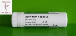 Aconitum napellus C 15 Remedia napégés, napozás